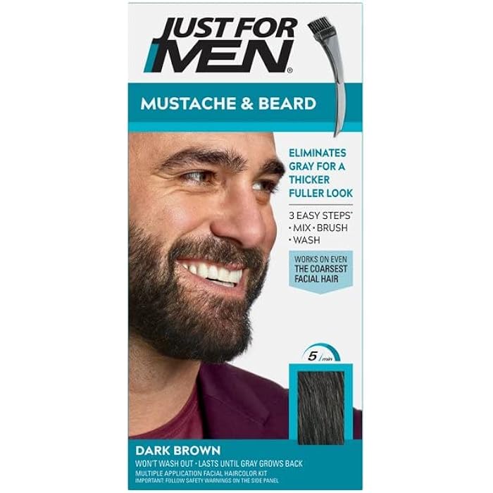 Just For Men Mustache & Beard Brush-In Color Gel M-45 Dark Brown 1 Kit - Image 1